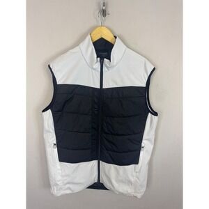 Galvin Green Mens XL Golf Vest White Charcoal Grey Quilted Zip Hybrid Puffer
